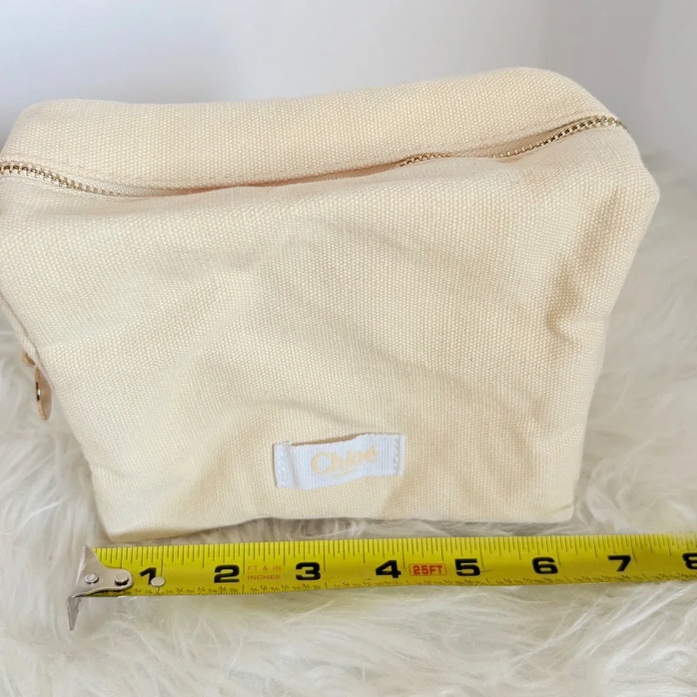 Chloe Parfums Cream Canvas Cosmetic Bag and 5ml Mini Eau de Parfum Set